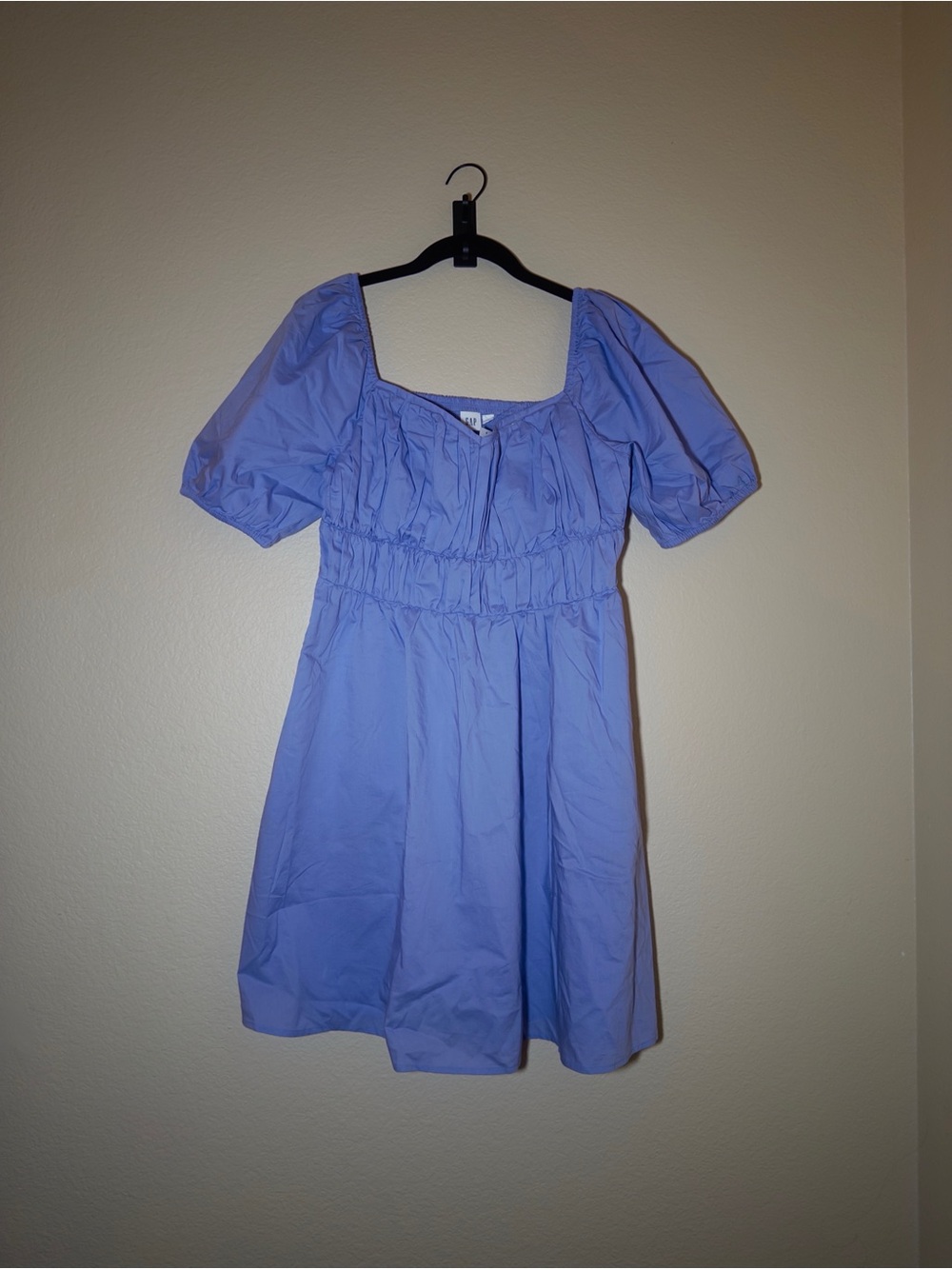 GAP Lavender Puff-Sleeve Mini Dress